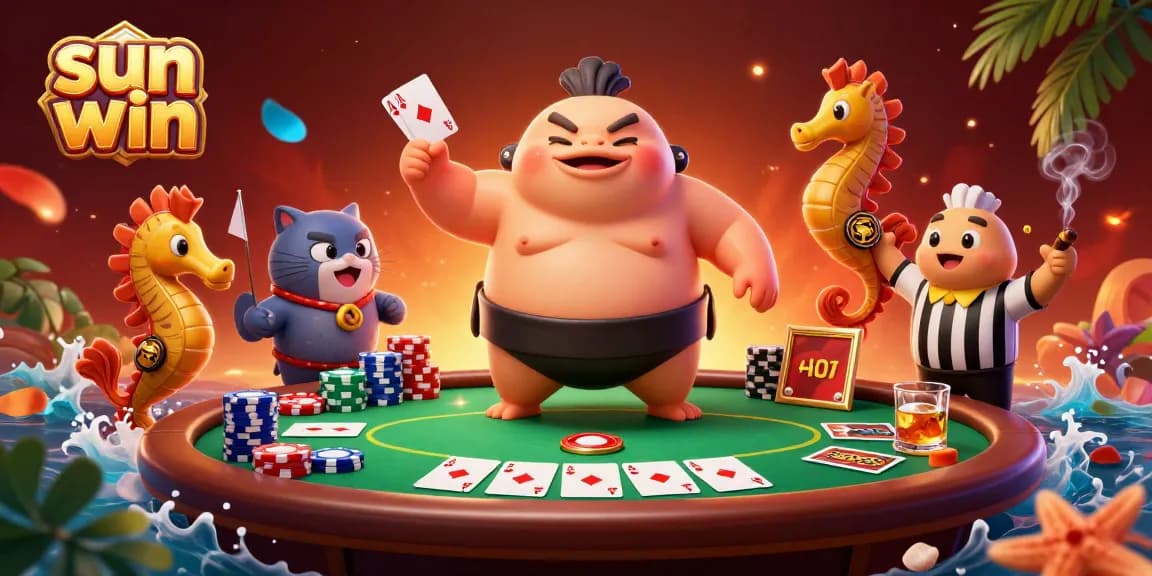 Win big at sun win with lively poker action featuring a dynamic underwater scene.