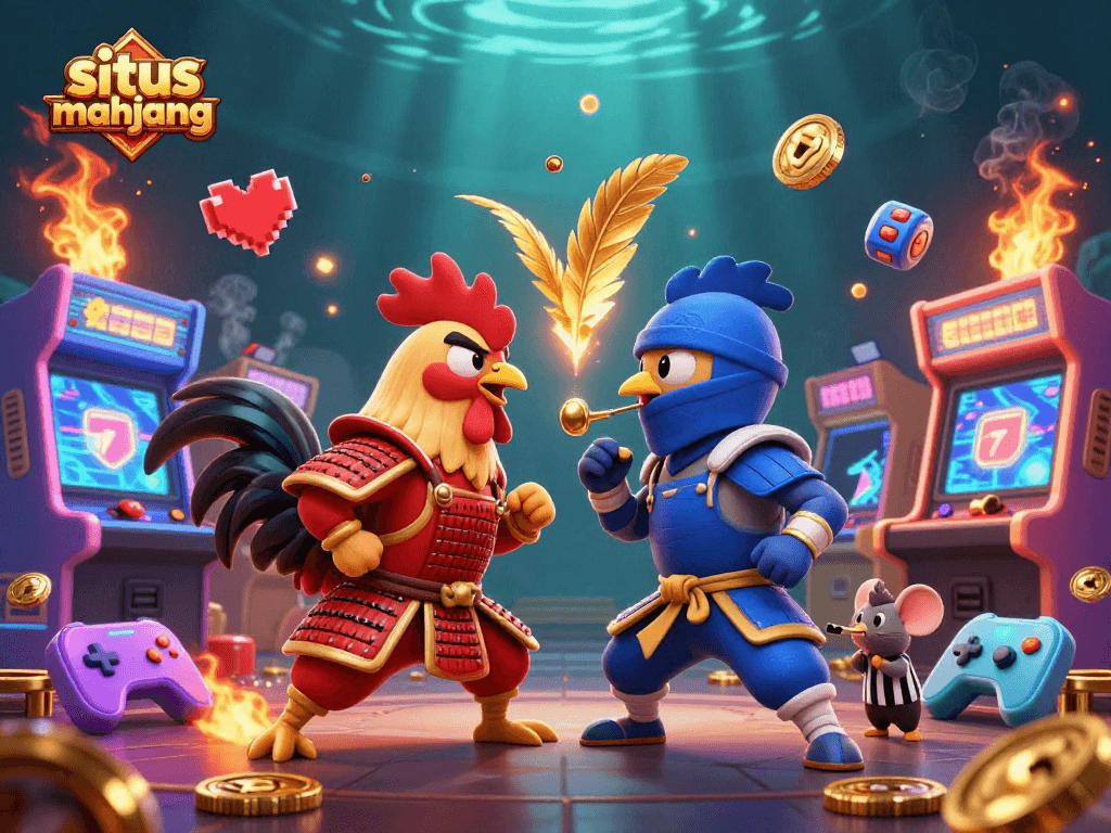 Experience thrilling gameplay at situs mahjong with vibrant roosters and dynamic casino elements.