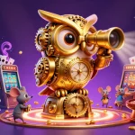 Spin the reels with sun win, featuring golden coins and vibrant casino elements in action.
