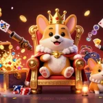 Experience the lively action of HITCLUB with thrilling characters and vibrant casino elements in 3D illustration.